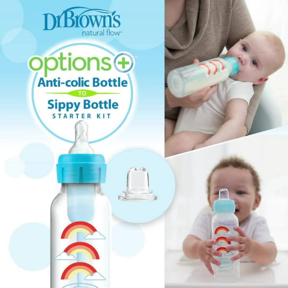 Dr. Brown's Anti-Colic BOTTLE to SIPPY 9 oz Baby Bottle Start Kit